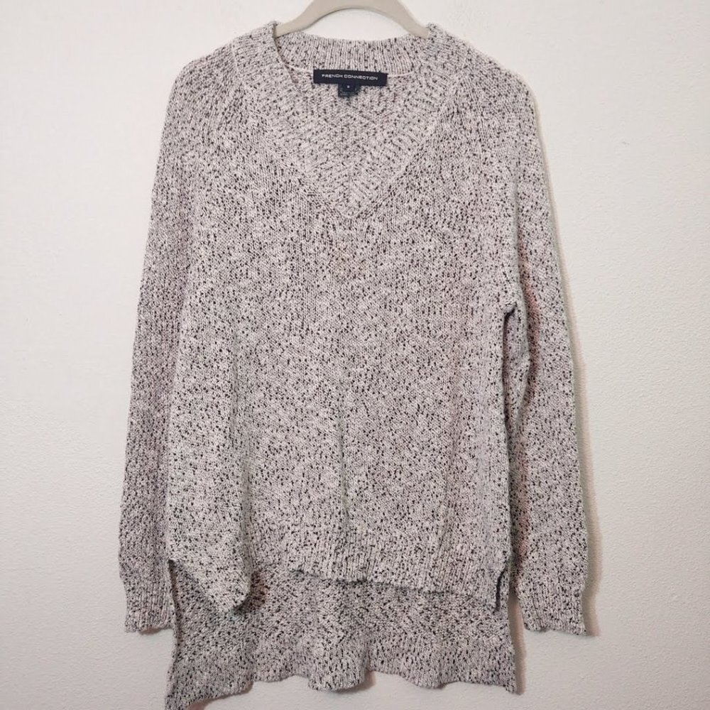 French Connection Gray V Neck Sweater S